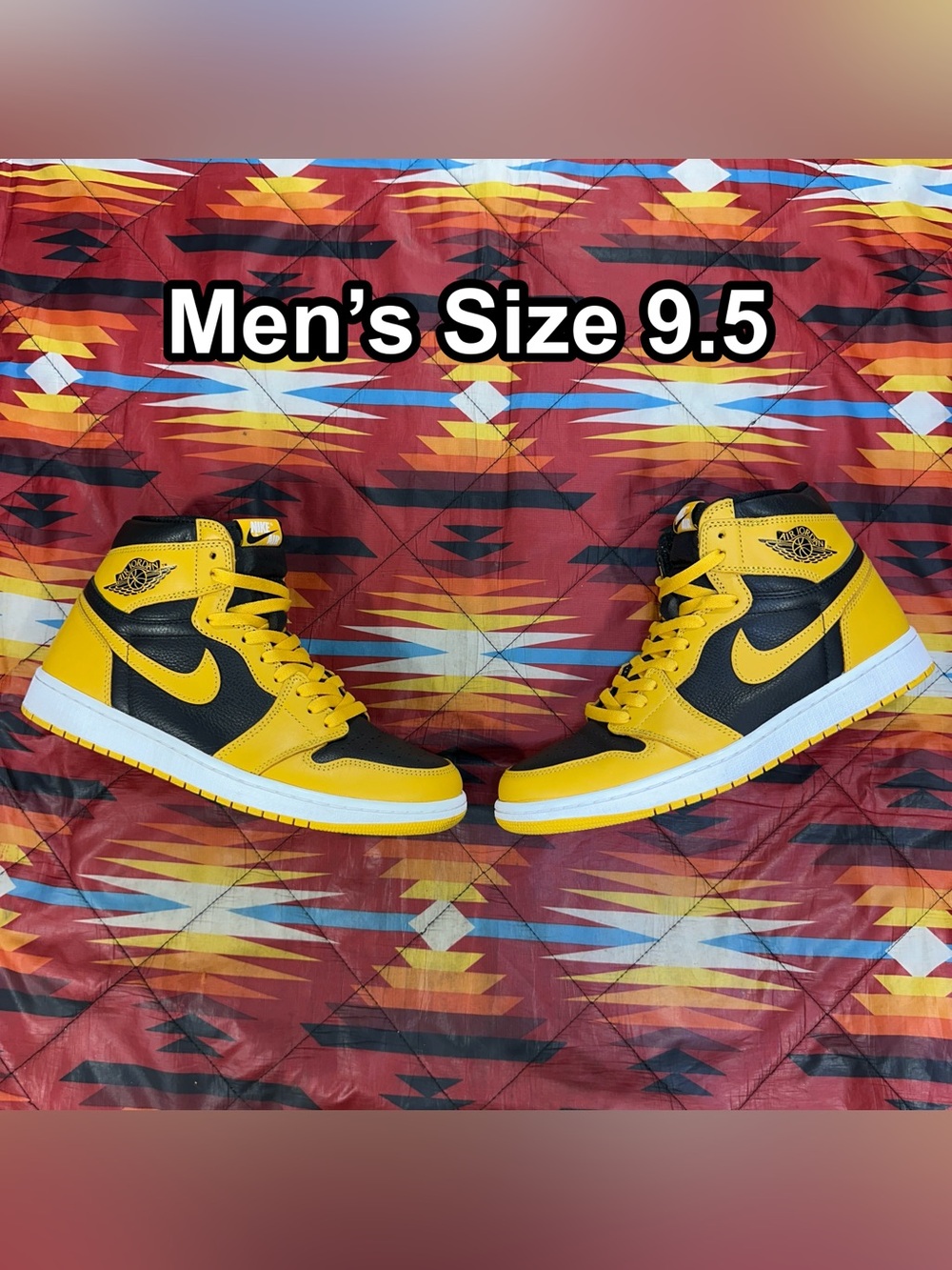 Air Jordan 1 Retro OG High Yellow Black Shoes 555088-701 Men’s Sz 9.5